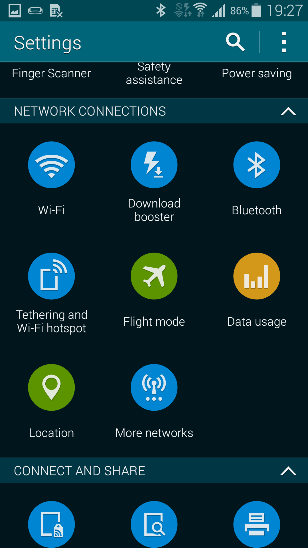 samsung galaxy s5 settings page download booster