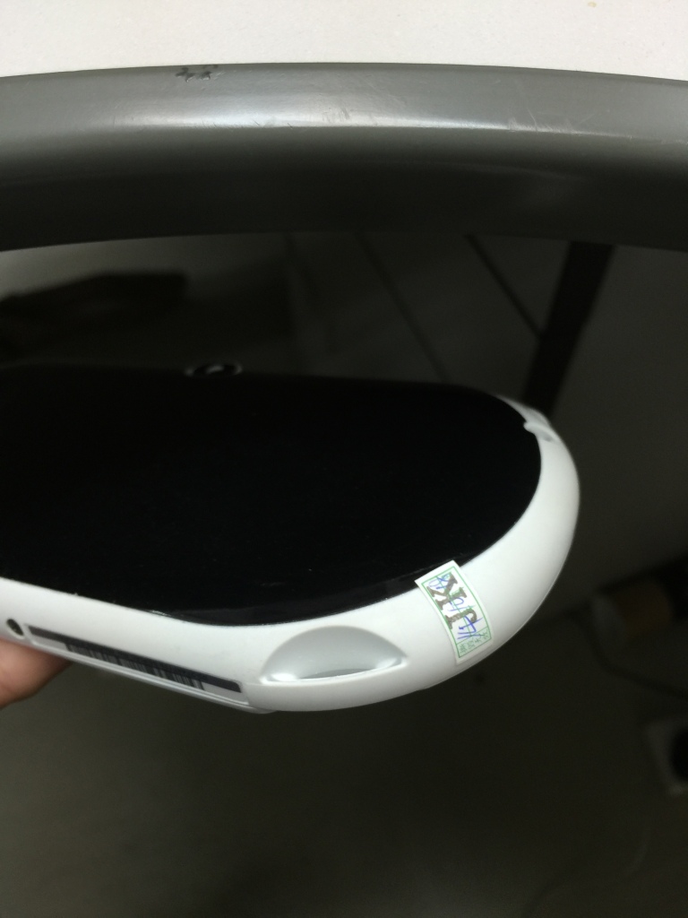 Here it is, back from the modder. It has that same old warranty sticker (that I couldn't peel off without ripping no matter what I tried)