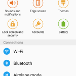 settings page quick settings